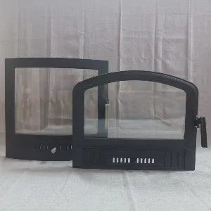 דלתות קמין עם זכוכית מותקנת עמידה בחום