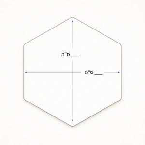 זכוכית לקמין לפי מידה בצורה משושה